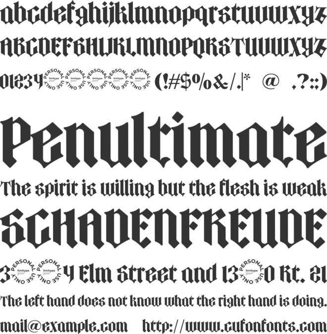 Ethnica Blackletter Font font preview