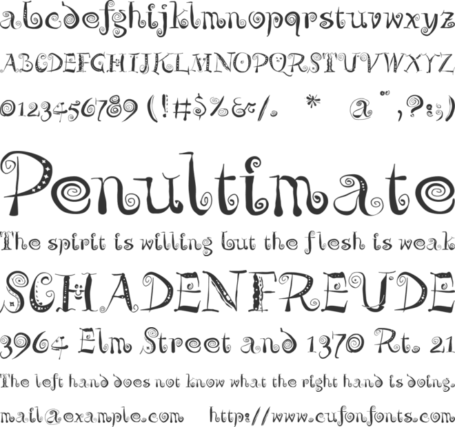 Zeit Geisterbahn font preview