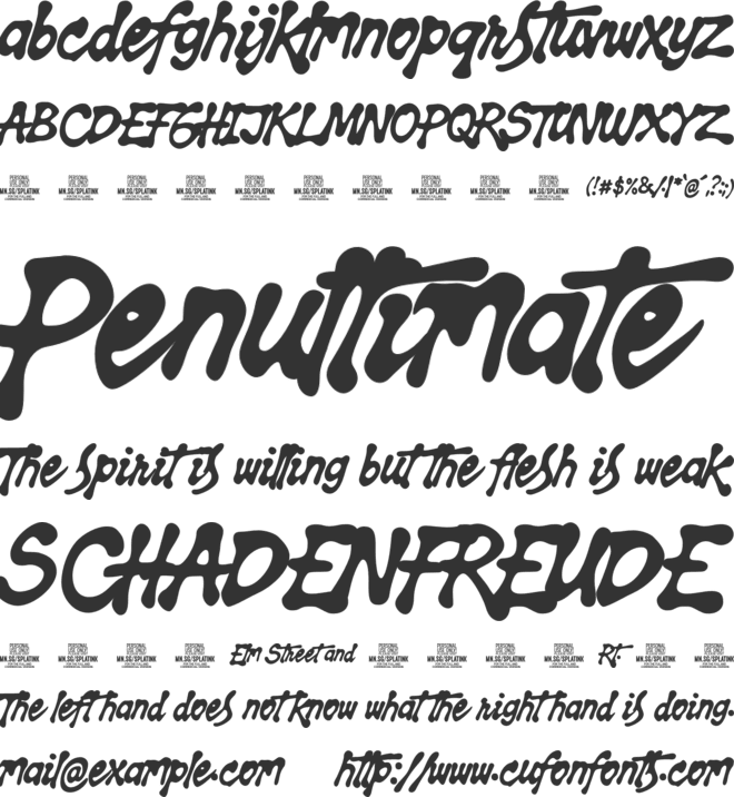 Splatink PERSONAL USE font preview