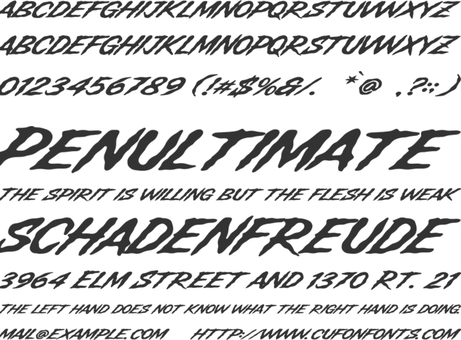 Death Strike font preview