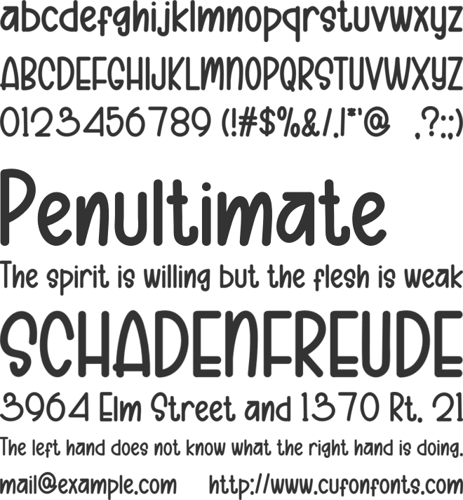 School Romance font preview