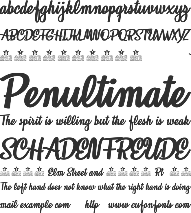 Loveland Personal Use font preview