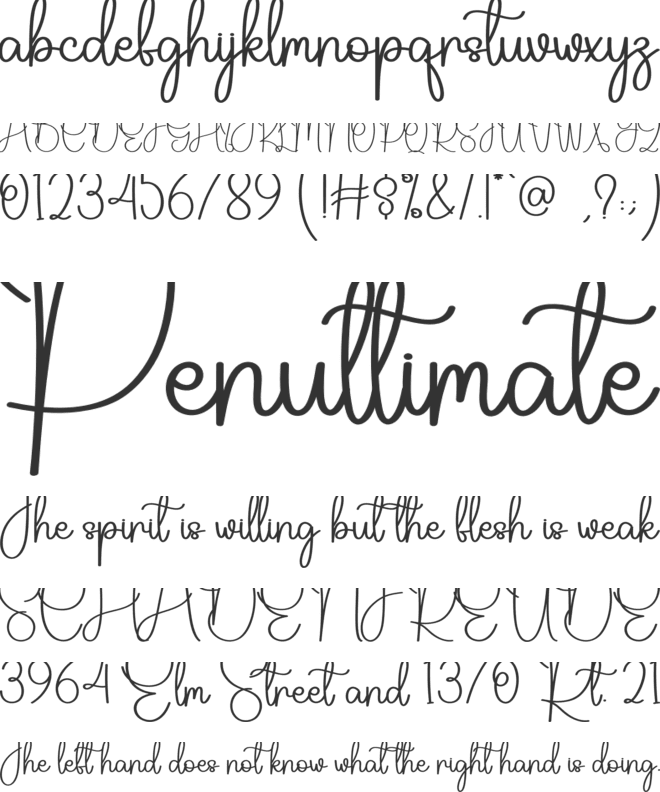 Blissful font preview