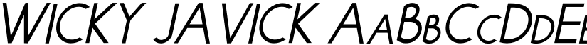 WICKY JAVICK font