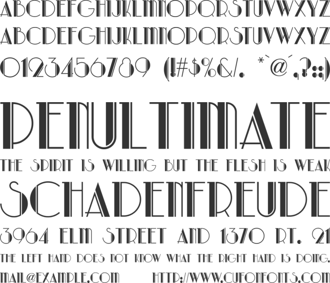 Park Lane NF font preview