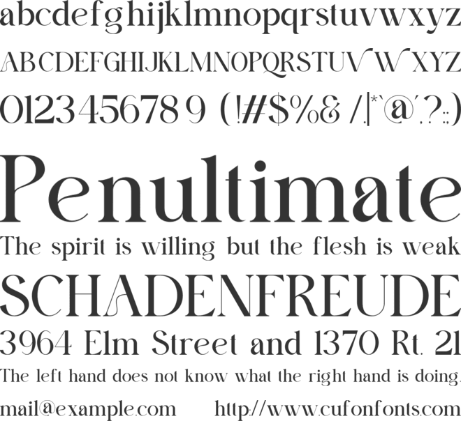 Arilaco font preview