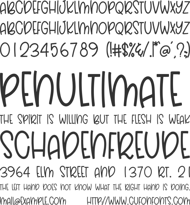 Taperon font preview