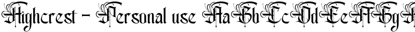 Highcrest - Personal use font