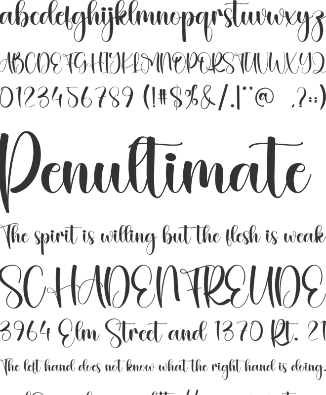 Aromatic font preview