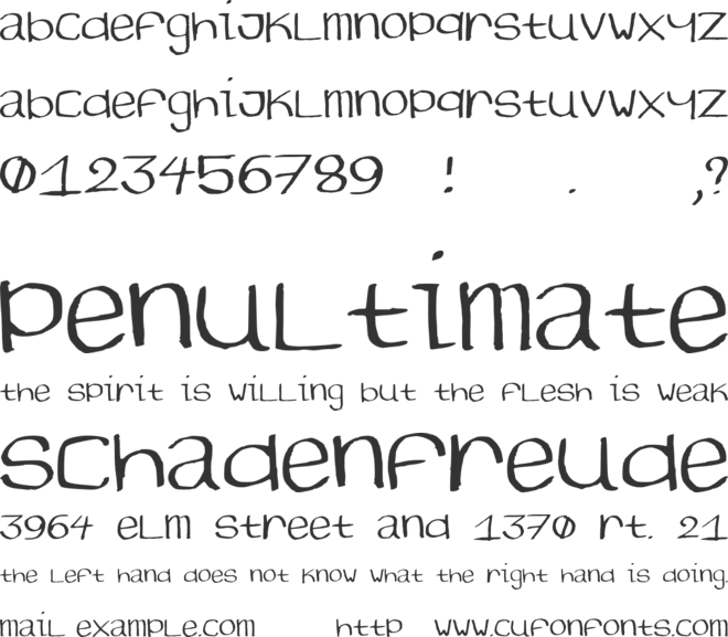 Tartache font preview
