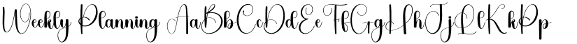 Weekly Planning font