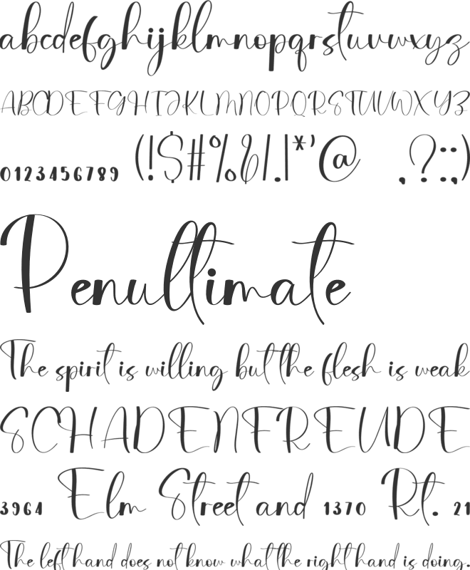 Witchy font preview
