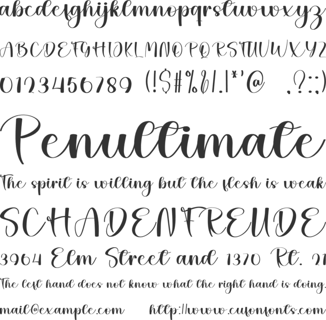 Goodbye September font preview