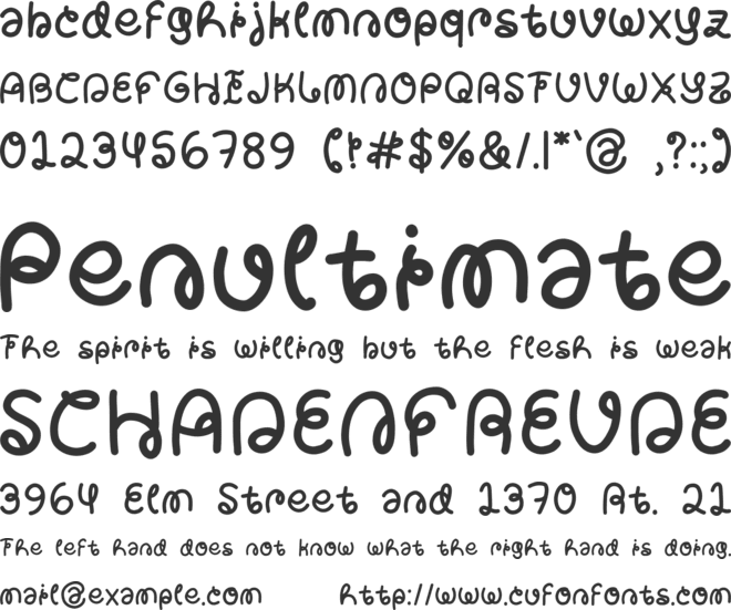 SL Sugar Bunch font preview