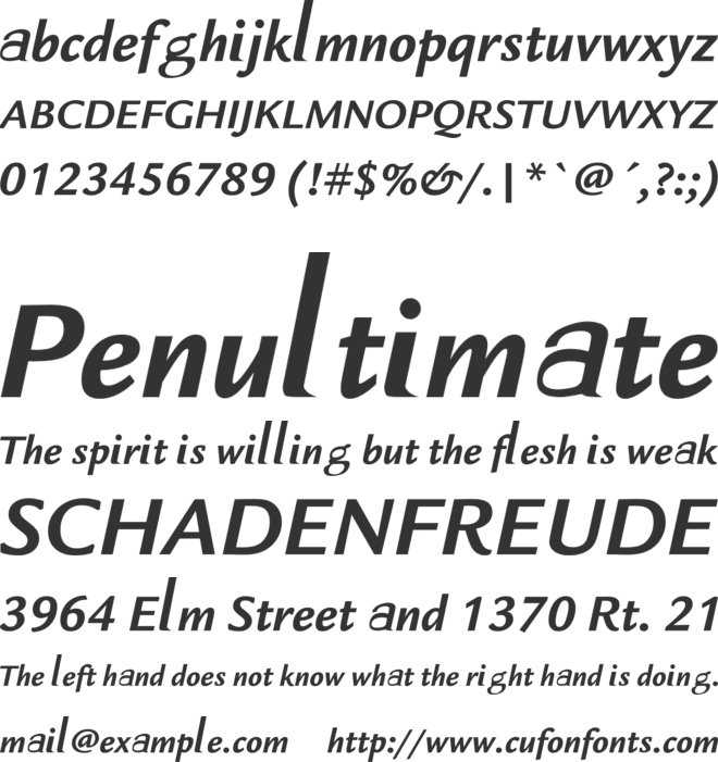 Millimages font preview