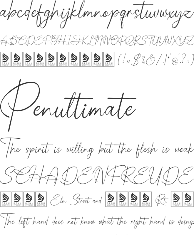 Pensthary font preview