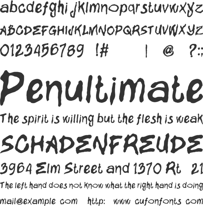 Enghola font preview