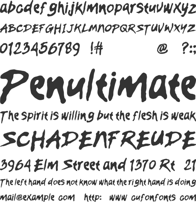 GUMPS OVER font preview