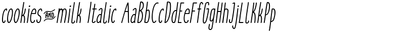 cookies&milk Italic font
