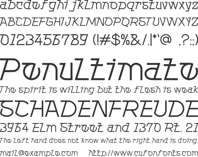 RaCetho font preview