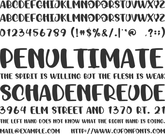 Bright Night font preview