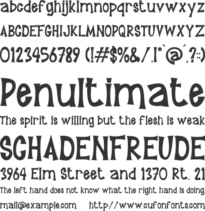 SCREAMY font preview