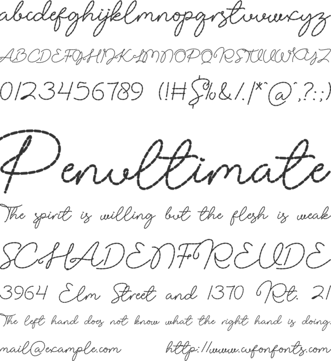 Rhea Line font preview