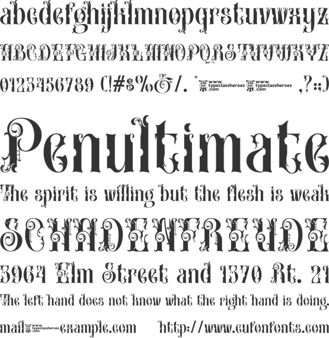 Heritangle font preview