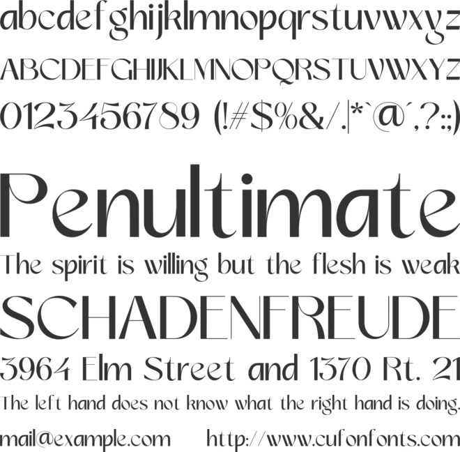 Mucks font preview