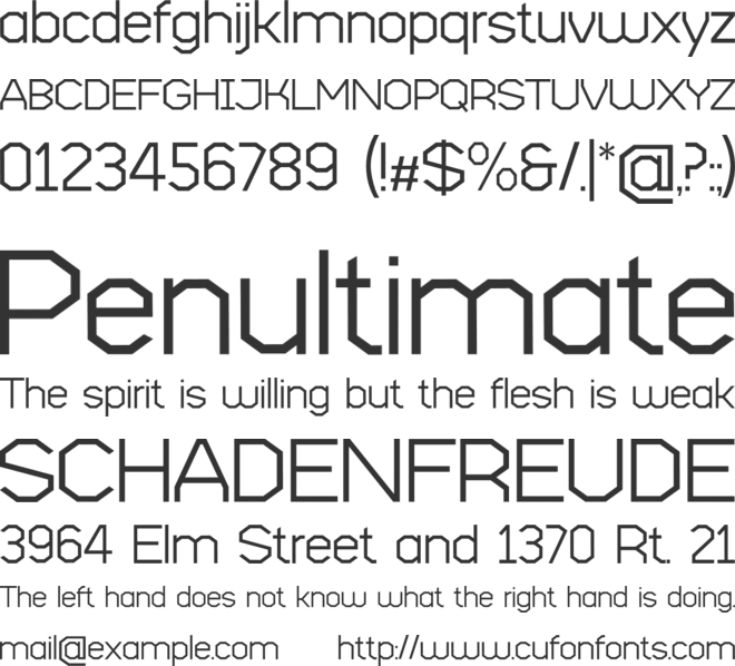 Robotika Pixel Greek font preview