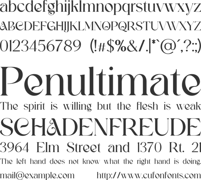 Regalia Monarch Art Nouveau font preview
