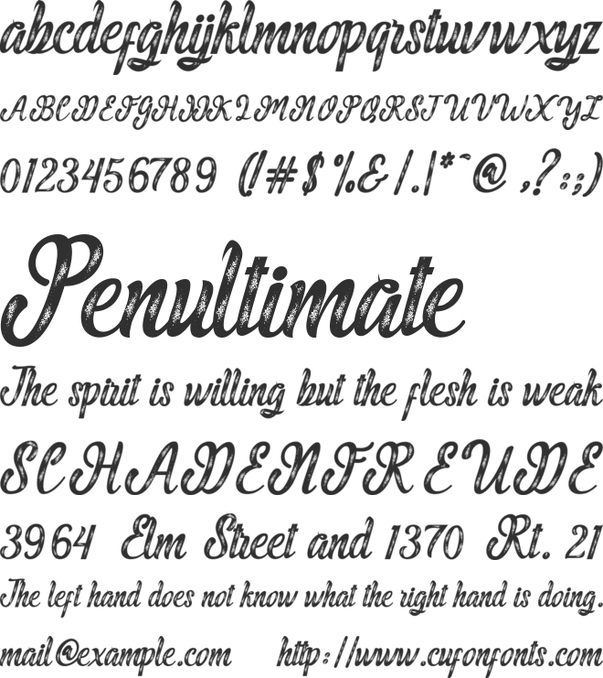 Malinda Script font preview