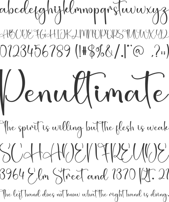 Baby School font preview