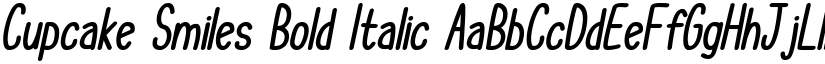 Cupcake Smiles Bold Italic font