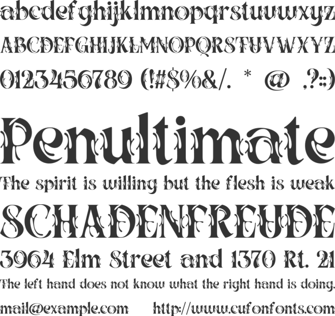 Shadow chrome font preview