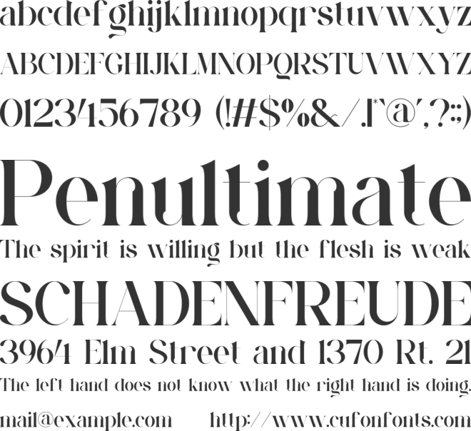 Vakonie font preview