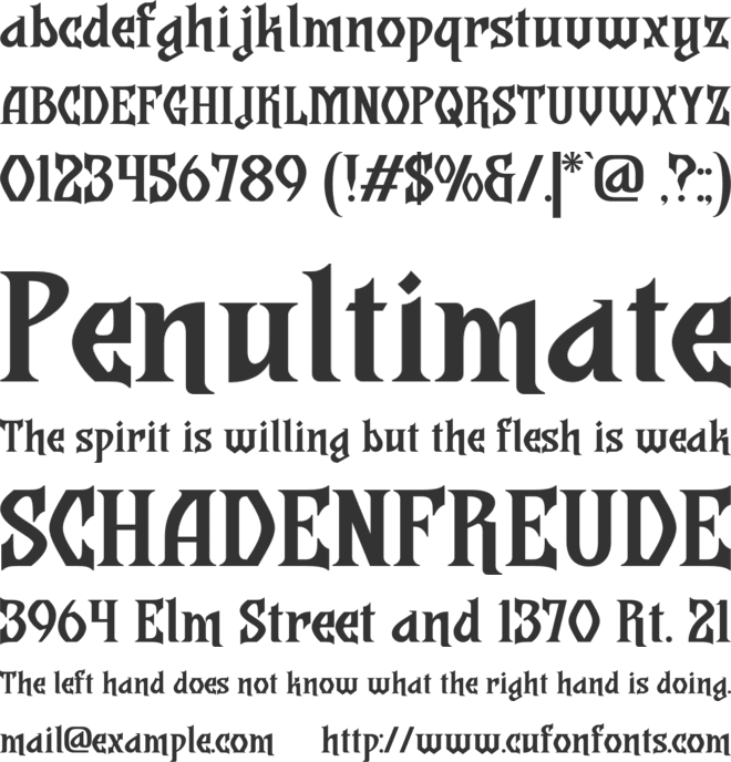 Lotrance font preview