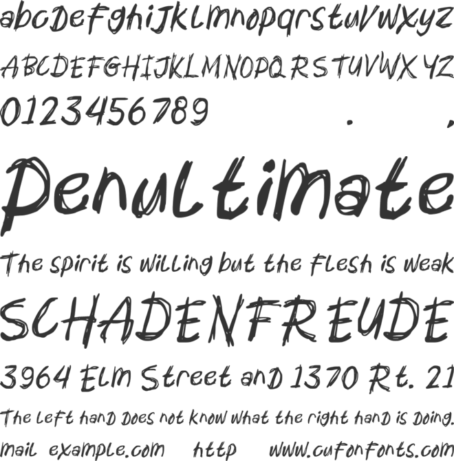 Mental Sickness font preview