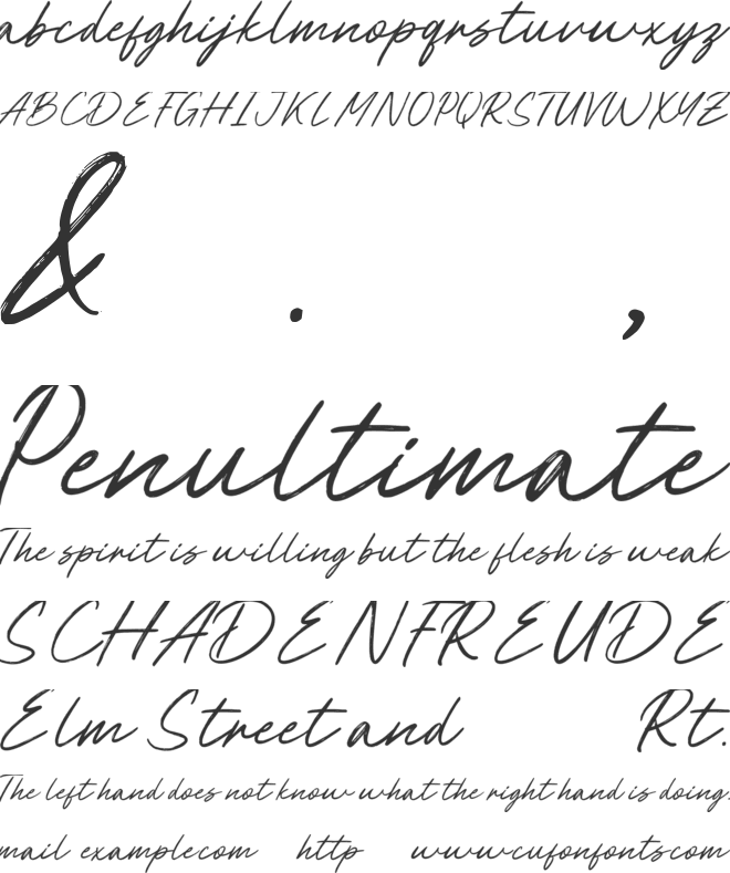Managiri font preview