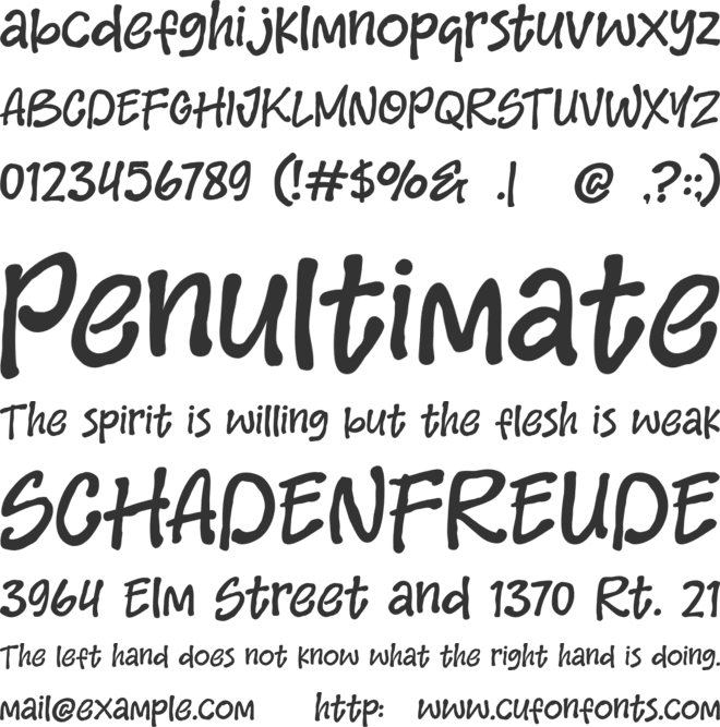 Simple Create font preview
