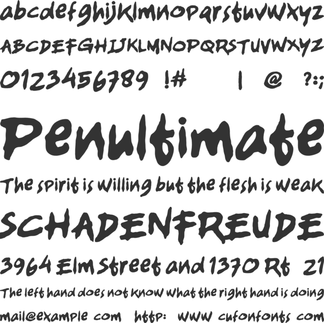 Wodien font preview