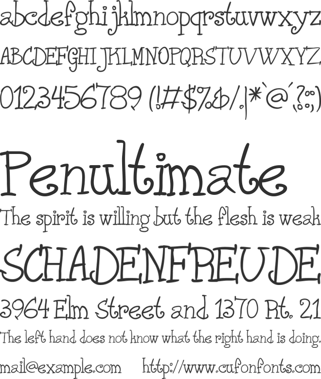 Phank font preview