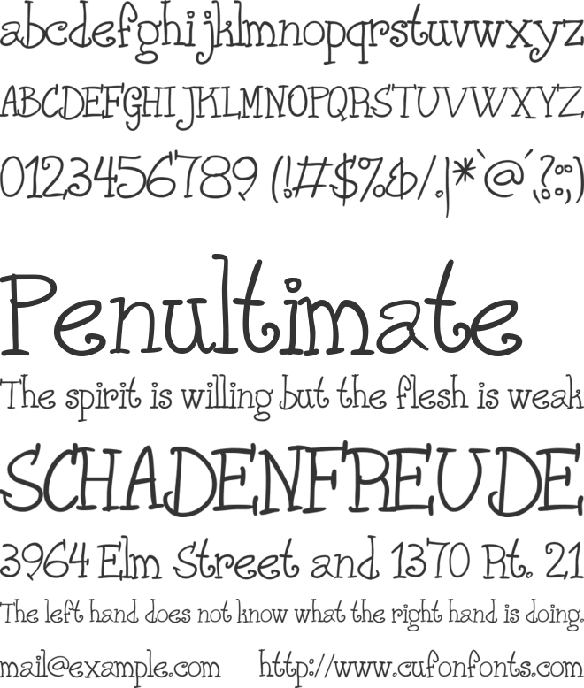 Phank font preview