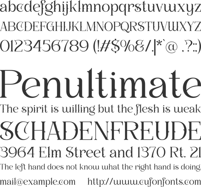 Shaprone font preview