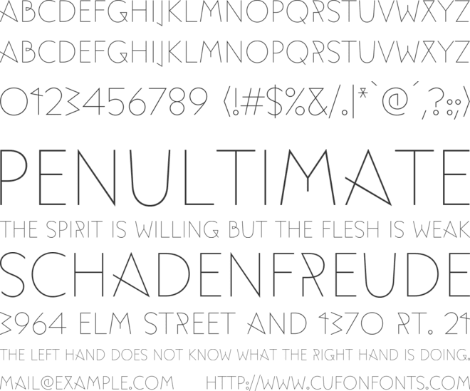 Movement font preview