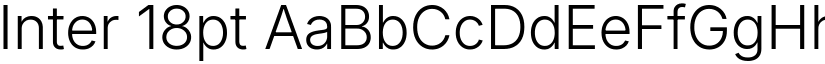 Inter 18pt font