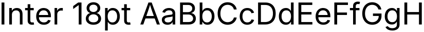 Inter 18pt font