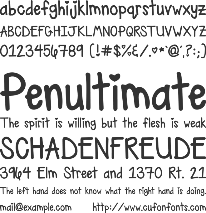 KG Ray of Sunshine font preview