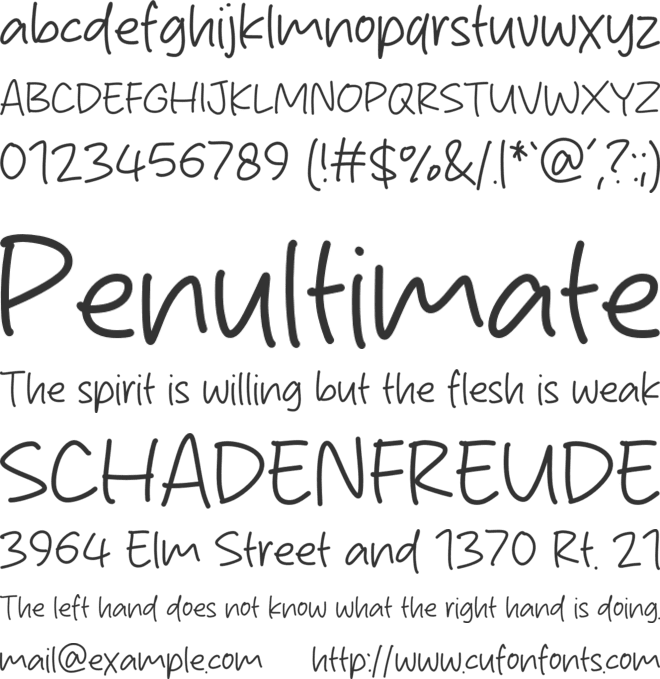 Pretty Daily font preview