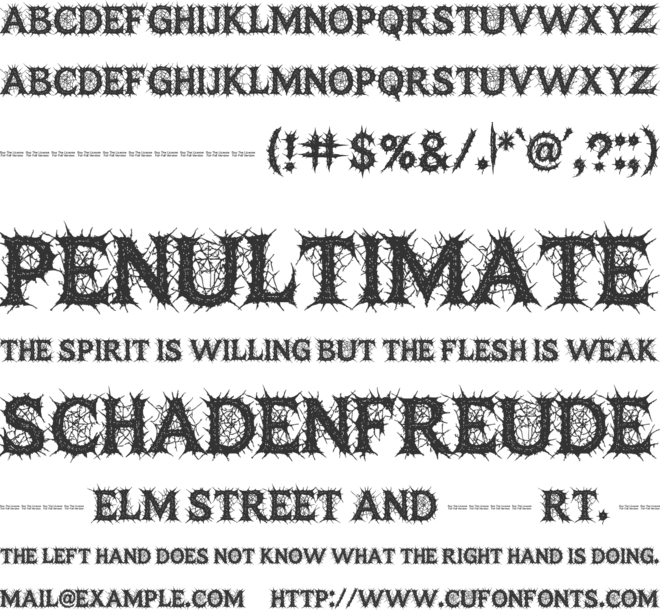 Ruins Dark font preview